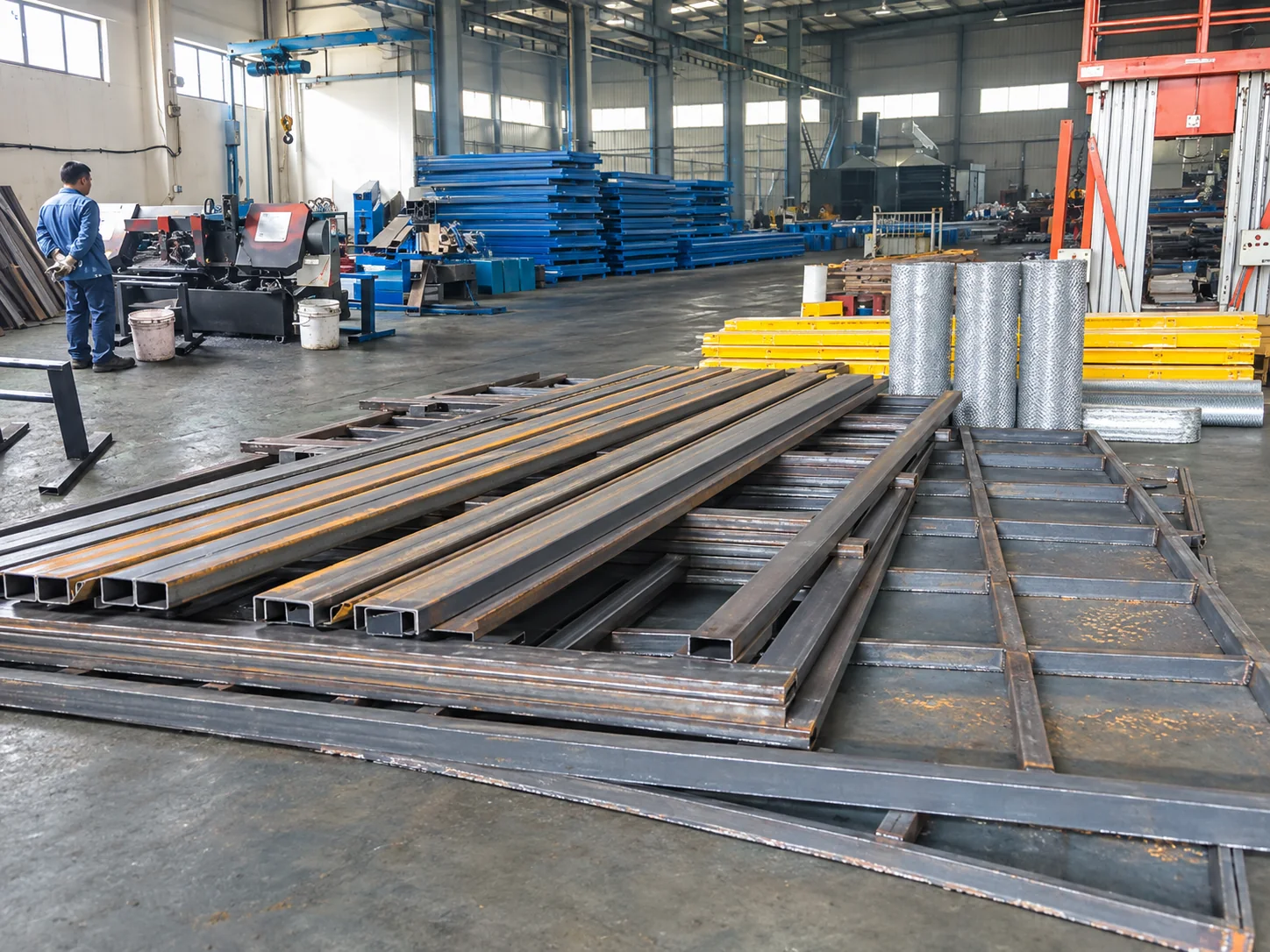 Steel fabrication materials in the Hongli workshop